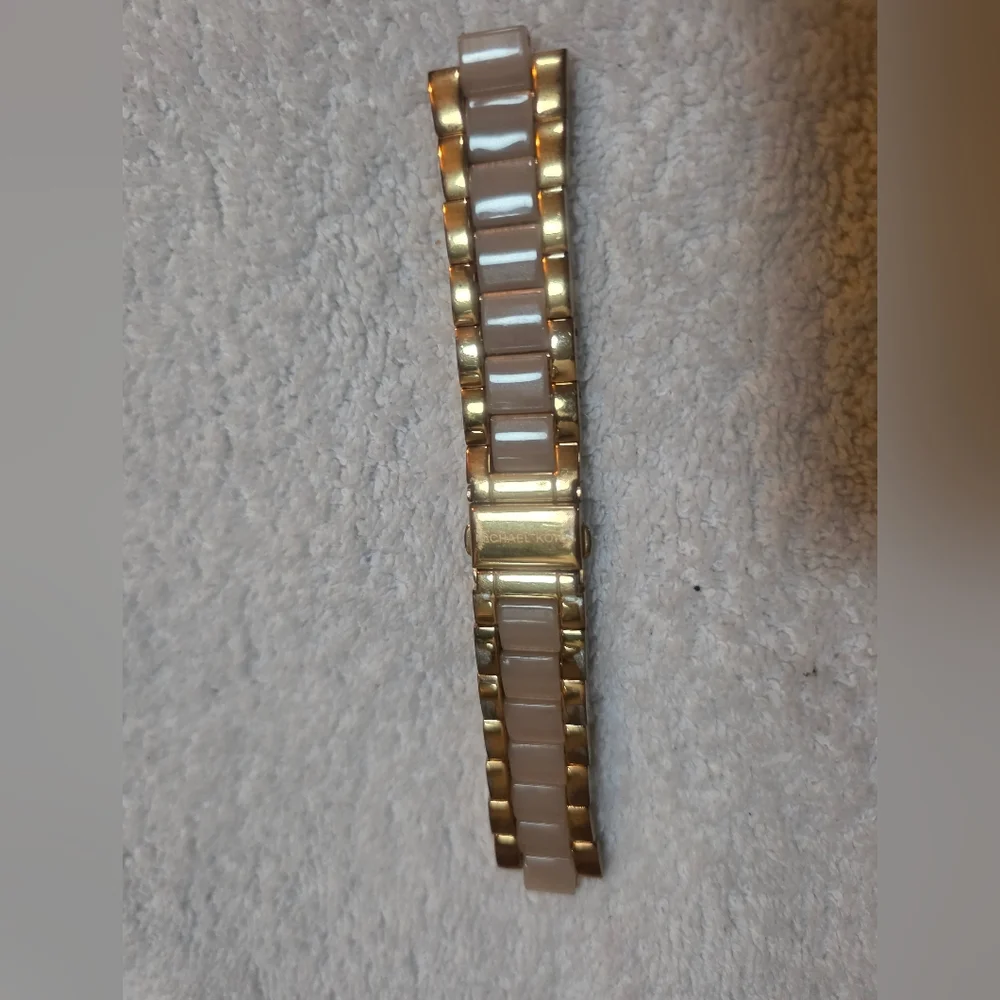 MICHAEL KORS WATCH BAND ONLY ~ GOLD TONE STAINLESS STEEL SIZE 6